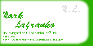 mark lafranko business card